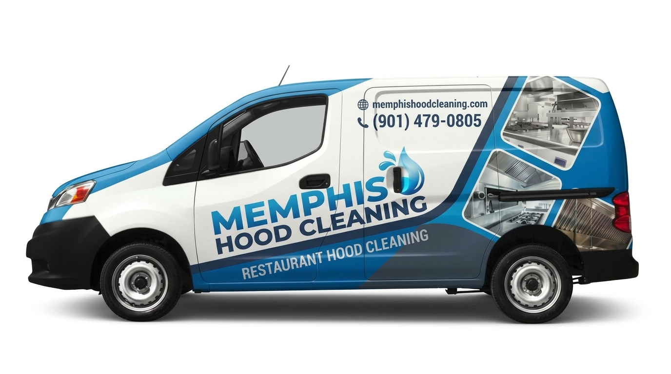 Memphis Hood Cleaning work van in downtown Memphis